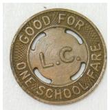 La Crosse Vintage School Fare Transit Coin