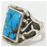 Sterling Silver Southwest Style Turquoise Ring -