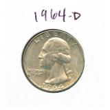 1964-D Washington Silver Quarter