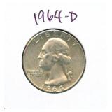 1964-D Washington Silver Quarter