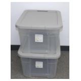 * 2 New 66 Quart Bright Room Latching Lid Storage