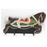 * Vintage Wood Carousel Horse Coat Rack - 21"