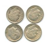 (4) U.S. Roosevelt Silver Dimes