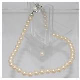 Imitation Pearl Necklace with Fancy Clasp - 1