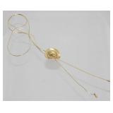 Gold Tone JoAnn Rhinestone Cowboy Hat Bolo