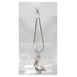 Silver Tone Necklace with Pelican Pendant - 5.44