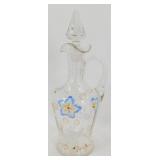 * Vintage Victorian Hand-Painted Glass Decanter -