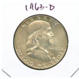1963-D Franklin Silver Half Dollar