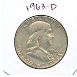 1963-D Franklin Silver Half Dollar