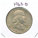 1963-D Franklin Silver Half Dollar