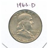 1963-D Franklin Silver Half Dollar