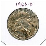 1963-D Franklin Silver Half Dollar