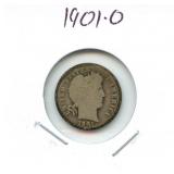 1901-O Barber Silver Dime