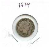 1914 Barber Silver Dime