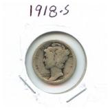 1918-S Mercury Silver Dime