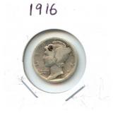 1916 Mercury Silver Dime