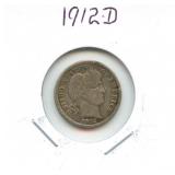 1912-D Barber Silver Dime