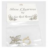 Gold Tone Vintage Butterfly Shoe Charm by Six Red