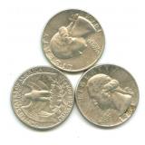 Group of 3 Washington Silver Quarters