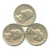 Group of 3 Washington Silver Quarters