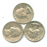 Group of 3 Washington Silver Quarters