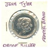 John Tyler Commemorative Silver Proof Coin