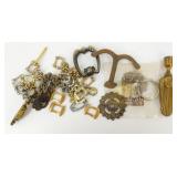 Vintage Brass Finial, Hooks, Door Knocker,