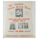 Vintage 1963 Faron Young Concert Poster - Sparta,
