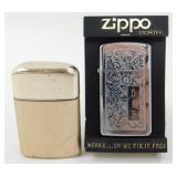 Vintage Ronson Typhoon Lighter and Zippo Slim -