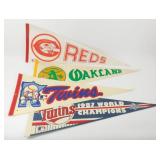 4 Vintage Baseball Pennants