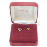 Real Gold, Ruby & Diamond Earrings in Box - 1.64 g