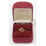 Real Gold, Ruby & Diamond Ring in Box - 1.76 g