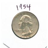 1954 Washington Silver Quarter