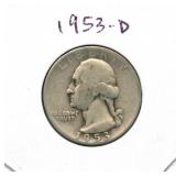 1953-D Washington Silver Quarter