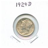 1929-D Mercury Silver Dime