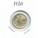 1920 Mercury Silver Dime