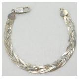Vintage Sterling Silver Braided Herringbone