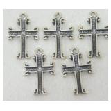 5 Sterling Cross Charms