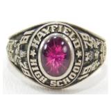 10k White Gold Hayfield High School Ring in Bag -