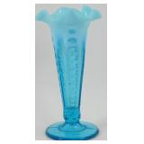 * Blue Opalescent Bud Vase - 7"