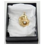 Pure Gold Necklace with Diamond in Box - 9.12 g