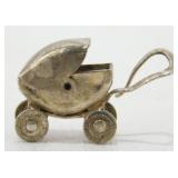 Vintage Mexico Sterling Baby Stroller / Carriage