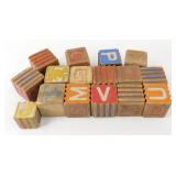 Vintage Wooden Alphabet Blocks
