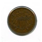 1868 U.S. Two Cent Piece - Extremely Nice Details
