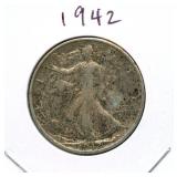 1942 Walking Liberty Silver Half Dollar