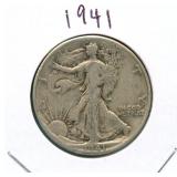 1941 Walking Liberty Silver Half Dollar