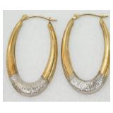 Vintage Sterling Silver 1/20 10k GF Hoop Earrings