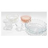 * 3 Glass Bowls & Two Creamer Pitchers