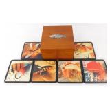 Vintage Hallmark Fly Fishing Coasters in Wooden