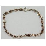 Vintage Sterling Silver Heart Bracelet - 6.5ï¿½
